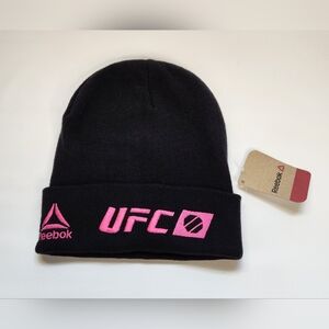 UFC Reebok Cotton Beanie Hat Cap NWT Black/Pink